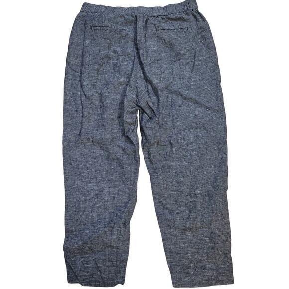 Trenery French Linen Cotton Size 12 Pants Blue Striped - Picture 9 of 9